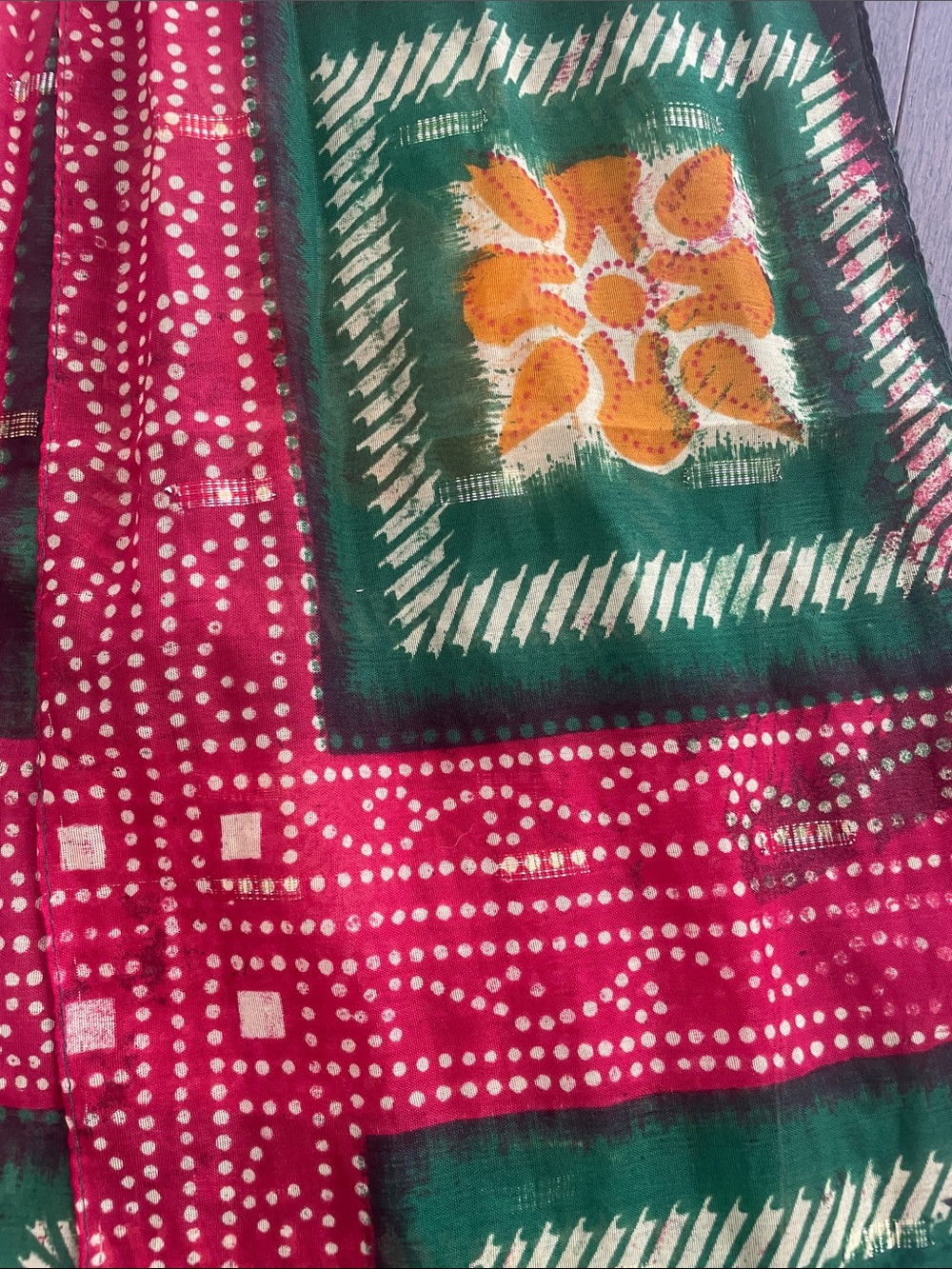 Vibrant Floral Patchwork Twilly Scarf π₯ - 41" x 8" Sparkle - Picture 4 of 8